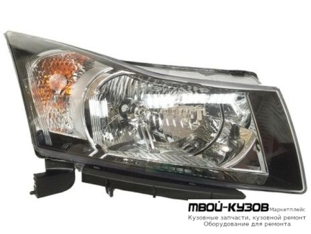 ФАРА ПРАВАЯ СТОРОНА С КОРРЕКТОР ВНУТРИ ЧЁРНЫЙ (DEPO) для Chevrolet CRUZE (2009-)