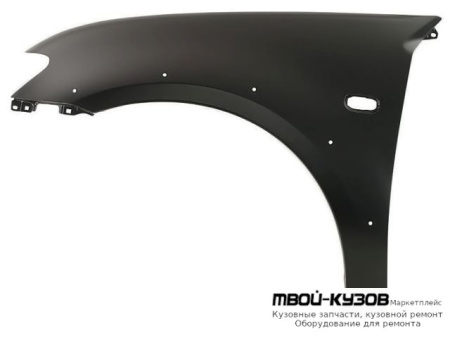 КРЫЛО ПЕРЕДНИЙ ЛЕВАЯ СТОРОНА С ОТВ ПОД ПОВТОРИТЕЛЬ ПОД МОЛДИНГ , МЕТАЛЛ (ТАЙВАНЬ) для Mitsubishi L200 (2005-)