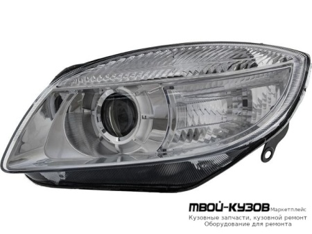 ФАРА ЛЕВАЯ СТОРОНА ЛИНЗОВАННАЯ С КОРРЕКТОР (DEPO) для Skoda FABIA / ROOMSTER (2007-2009)