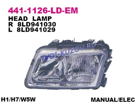 ФАРА правая (под механический и электро корректор) -01  - для AUDI A3