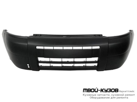 БАМПЕР ПЕРЕДНИЙ БЕЗ ОТВЕРСТИЙ ПОД ПРОТИВОТУМАННЫЕ ФАРЫ ЧЁРНЫЙ (ИТАЛИЯ) для Citroen BERLINGO / PEUGEOT PARTNER (01.2003-)