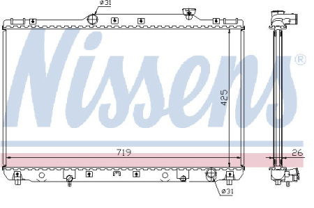 CAMRY (LX ES300) РАДИАТОР ОХЛАЖДЕН MT 2.2 (1 ряд)