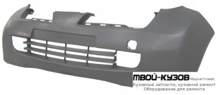БАМПЕР ПЕРЕДНИЙ БЕЗ ОТВЕРСТИЙ ПОД ПРОТИВОТУМАННЫЕ ФАРЫ ГРУНТ (ТАЙВАНЬ) для Nissan MICRA (2003-)