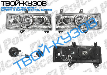 TRANSP.T4 90-02 ФАРЫ ТЮНИНГ ДНЕВНОЙ СВЕТ+ЛИНЗА+ЛИТОЙ ПОВОР.ПРОЗР.ХРОМ