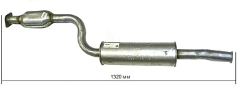Глушитель доп. (резонатор) ВАЗ-2123 без гусака короткий (с катализатором) до 04г.в. (Universal) 11058