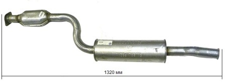 Глушитель доп. (резонатор) ВАЗ-2123 без гусака короткий (с катализатором) до 04г.в. (Universal) 11058