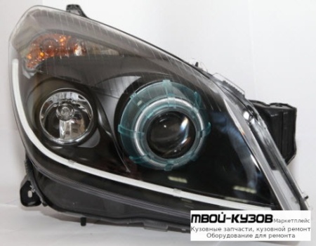 ФАРА ЛЕВАЯ + ПРАВАЯ (КОМПЛЕКТ) ТЮНИНГ (КСЕНОН) С СВЕТЯЩИЙСЯ ОБОДК С КОРРЕКТОР (EAGLE EYES) ВНУТРИ ЧЁРНЫЙ для Opel ASTRA H (06.2004-)