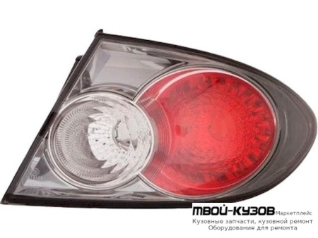 ФОНАРЬ ЗАДНИЙ ВНЕШНИЙ ПРАВАЯ СТОРОНА (СЕДАН) (ХЭТЧБЭК) ТОНИР ВНУТРИ (DEPO) ХРОМ для Mazda 6 (2002-2007)