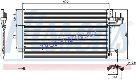 РАДИАТОР КОНДИЦИОНЕРА 620x375  - для FORD FOCUS