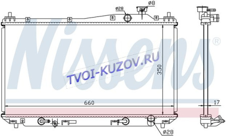 РАДИАТОР 350x680 1,4/1,6/1,7 M +/- A/C  - для HONDA CIVIC РАДИАТОР 350x680 1,4/1,6/1,7 M +/- A/C  - для HONDA CIVIC