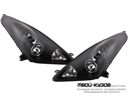 ФАРА ЛЕВАЯ + ПРАВАЯ (КОМПЛЕКТ) ТЮНИНГ ЛИНЗОВАННАЯ С ДИОД СВЕТЯЩИЙСЯ ОБОДК (EAGLE EYES) ВНУТРИ ЧЁРНЫЙ для Toyota CELICA (2000-)