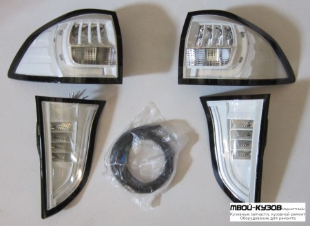 ФОНАРЬ ЗАДНИЙ ВНЕШНИЙ+ВНУТР ЛЕВАЯ + ПРАВАЯ (КОМПЛЕКТ) ТЮНИНГ ПРОЗРАЧНЫЙ С ДИОД (EAGLE EYES) ВНУТРИ ХРОМ для Mitsubishi PAJERO SPORT (2009-)