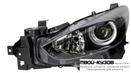 ФАРА ЛЕВАЯ СТОРОНА С КОРРЕКТОР ВНУТРИ ЧЁРНЫЙ (DEPO) для Mazda 3 (2013-)