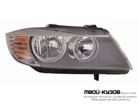 ФАРА ПРАВАЯ СТОРОНА ПОД КОРРЕКТОР ВНУТРИ (DEPO) ЧЁРНЫЙ для BMW E90 СЕДАН / E91 УНИВЕРСАЛ (3 SERIES) (2004-)