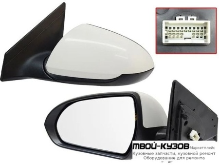 ЗЕРКАЛО ЛЕВАЯ СТОРОНА ЭЛЕКТР С ПОДОГРЕВОМ (КИТАЙ) для Hyundai ELANTRA (2016-)