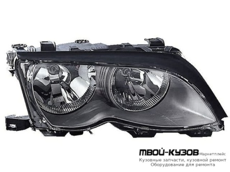 ФАРА ПРАВАЯ СТОРОНА (СЕДАН) С КОРРЕКТОР (EAGLE EYES) ВНУТРИ ЧЁРНЫЙ для BMW E46 СЕДАН / УНИВЕРСАЛ (05.1998 - 08.2001) (09.2001 - 2003)
