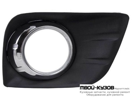 РЕШЕТКА БАМПЕРА ПЕРЕДНИЙ ПРАВАЯ СТОРОНА С ОТВЕРСТИЯМИ ПОД ПРОТИВОТУМАННЫЕ ФАРЫ ХРОМ (КИТАЙ) для Toyota LANDCRUISER PRADO 150 (2009-2017)