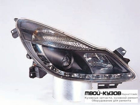 ФАРА ЛЕВАЯ + ПРАВАЯ (КОМПЛЕКТ) ТЮНИНГ ЛИНЗОВАННАЯ (DEVIL EYES) (SONAR) ВНУТРИ ЧЁРНЫЙ для Opel CORSA (2006-)