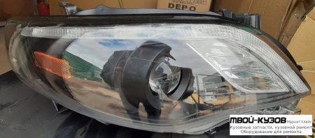 ФАРА ЛЕВАЯ + ПРАВАЯ (КОМПЛЕКТ) (СЕДАН) ТЮНИНГ ЛИНЗОВАННАЯ (DEVIL EYES) С СВЕТЯЩИЙСЯ ОБОДК +/- ПОД КОРРЕКТОР ВНУТРИ ХРОМ-ЧЁРНЫЙ для Toyota COROLLA E150 (2006-) СЕДАН