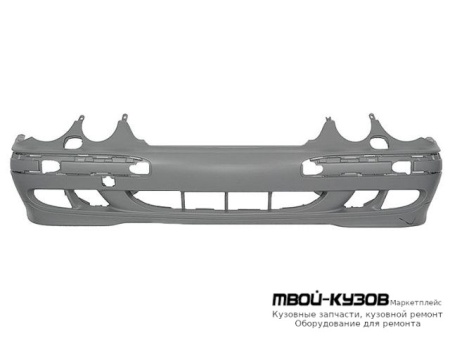 БАМПЕР ПЕРЕДНИЙ С ОТВЕРСТИЯМИ ПОД ОМЫВАТЕЛЬ ФАР ГРУНТ (ТАЙВАНЬ) для Mercedes W210 (08.1995 - 08.1999) (09.1999 - 06.2002)