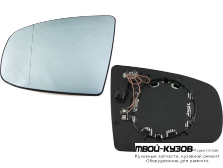 СТЕКЛО ЗЕРКАЛА ЛЕВАЯ СТОРОНА ЭЛЕКТР С ПОДОГРЕВОМ 4 КОНТ (ASPHERICAL) (ТАЙВАНЬ) для BMW E70 X5 (2007-), BMW E71 X6 (2008-)