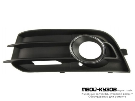 РЕШЕТКА БАМПЕРА ПЕРЕДНИЙ ЛЕВАЯ СТОРОНА С ОТВЕРСТИЯМИ ПОД ПРОТИВОТУМАННЫЕ ФАРЫ , ХРОМ МОЛДИНГ (ТАЙВАНЬ) для Audi A1 (2010-)