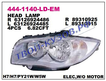 e87 фара правая (под электро корректор) 444-1140R-LD-EM