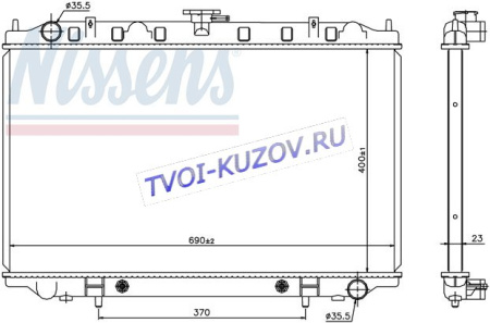РАДИАТОР 690x400 2,0/3,0 M/A +/-A/C  - для NISSAN MAXIMA