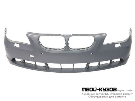 БАМПЕР ПЕРЕДНИЙ С ОТВЕРСТИЯМИ ПОД ОМЫВАТЕЛЬ ФАР С ОТВ ПОД ДАТЧИКИ ГРУНТ (ТАЙВАНЬ) для BMW E60 (2002-)