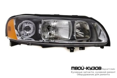ФАРА ПРАВАЯ СТОРОНА +/- КОРРЕКТОР ВНУТРИ (DEPO) ЧЁРНЫЙ для Volvo S60 (2000-)