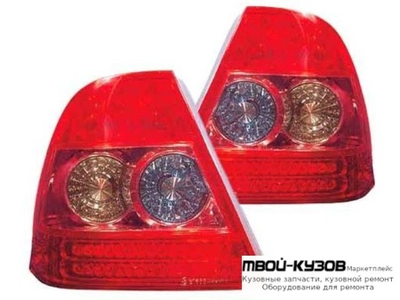 ФОНАРЬ ЗАДНИЙ ВНЕШНИЙ ЛЕВАЯ + ПРАВАЯ (КОМПЛЕКТ) ТЮНИНГ (СЕДАН) С ДИОД ХРУСТАЛ (DEPO) для Toyota COROLLA DE120 / ZE120 (2002-) СЕДАН / УНИВЕРСАЛ