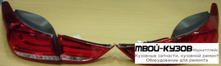ФОНАРЬ ЗАДНИЙ ВНЕШНИЙ+ВНУТР ЛЕВАЯ + ПРАВАЯ (КОМПЛЕКТ) ТЮНИНГ С ДИОД (EAGLE EYES) КРАСНЫЙ-БЕЛ для Hyundai ELANTRA / AVANTE (2010-)