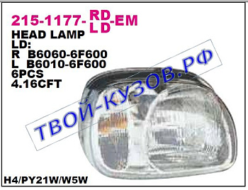 micra фара левая (под электро корректор) 215-1177L-LD-EM