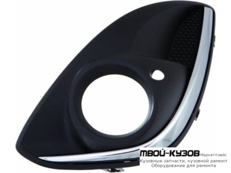 РЕШЕТКА БАМПЕРА ПЕРЕДНИЙ ЛЕВАЯ СТОРОНА С ХРОМ МОЛДИНГ (DEPO) ТЕМНО-СЕРЫЙ для Opel CORSA (2011-)