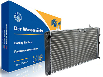 Радиатор охлаждения ВАЗ-1118 алюминиевый (KRAFT) КТ 104015