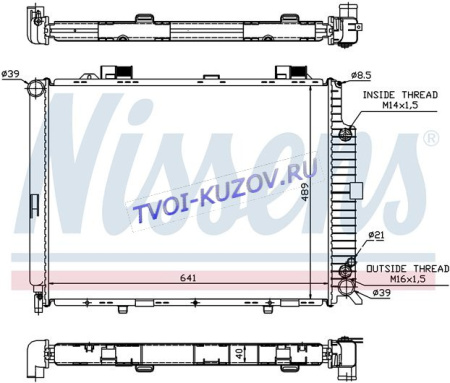 РАДИАТОР 640x492 3,0D/4,2/4,3/5,0 AMG M +/-A/C  - для MERCEDES W210