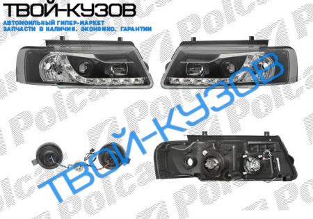 PASSAT 96-00 ФАРЫ ТЮНИНГ ДНЕВНОЙ СВЕТ+ЛИНЗА ПРОЗРАЧНЫЕ ЧЕРНЫЕ