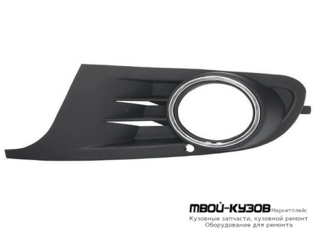 РЕШЕТКА БАМПЕРА ПЕРЕДНИЙ ЛЕВАЯ СТОРОНА П/ПРОТИВОТУМ С ХРОМ МОЛДИНГ (КИТАЙ) для Volkswagen GOLF VI (2009-2011)