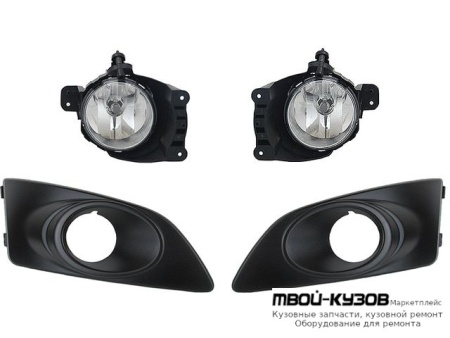 ФАРА ПРОТИВОТУМАННАЯ ЛЕВАЯ + ПРАВАЯ (КОМПЛЕКТ) С РЕШЕТК БАМПЕРА ХРОМ для Chevrolet AVEO T300 (2011-)