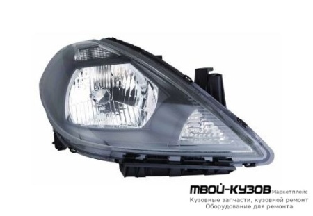 ФАРА ПРАВАЯ СТОРОНА ПОД КОРРЕКТОР ТЮНИНГ ВНУТРИ (DEPO) ЧЁРНЫЙ для Nissan TIIDA (2007-)