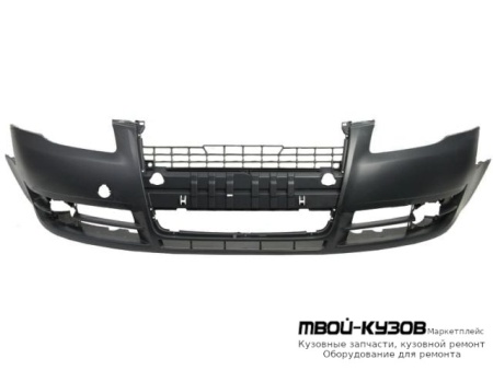 БАМПЕР ПЕРЕДНИЙ БЕЗ ОТВ П/ОМЫВАТЕЛЬ ФАР ГРУНТ (ТАЙВАНЬ) для Audi A4 (2005-2007)
