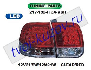 civic фонарь задний внешн+внутр левый+правый (комплект) (4 дв) тюнинг светодиодный хрустал красно-белый 217-1924F3A-VCR
