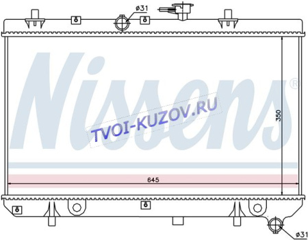 РАДИАТОР 350x647 M +/-AC 1,3/1,5 2001-06