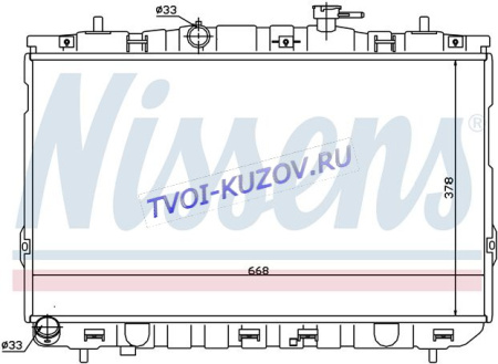РАДИАТОР 378x673 1.6/2.0/2.0 CRDi M +/-АС  - для HYUNDAI ELANTRA