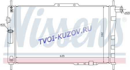 РАДИАТОР 635х385 1,5;1,8;2,0 M+/-A/C  - для DAEWOO ESPERO