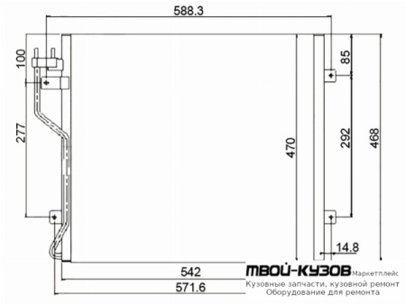 CHEROKEE {LIBERTY} КОНДЕНСАТОР КОНДИЦИОНЕРА для Jeep CHEROKEE / LIBERTY (2002-)