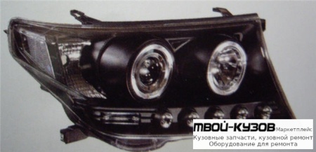 ФАРА ЛЕВАЯ + ПРАВАЯ (КОМПЛЕКТ) ТЮНИНГ ЛИНЗОВАННАЯ (DEVIL EYES) +/- ПОД КОРРЕКТОР (SONAR) ВНУТРИ ЧЁРНЫЙ для Toyota LANDCRUISER 200 (2008-2011)