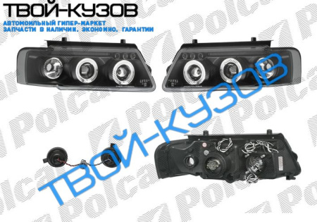 PASSAT 96-00 ФАРЫ ТЮНИНГ АНГЕЛЬСКИЕ ГЛАЗКИ+ЛИНЗА ПРОЗРАЧНЫЕ ЧЕРНЫЕ