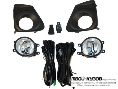 ФАРА ПРОТИВОТУМАННАЯ ЛЕВАЯ + ПРАВАЯ (КОМПЛЕКТ) С ПРОВОДК , КНОПКОЙ , РЕШЕТК БАМПЕРА ЧЁРНЫЙ , (СЕДАН) для Toyota COROLLA E150 (2006-) СЕДАН