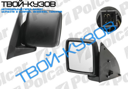 CORSA 2001- ЗЕРКАЛО ПРАВОЕ ЭЛЕКТРИКА С ОБОГРЕВОМ ЧЕРНОЕ(COMBO)